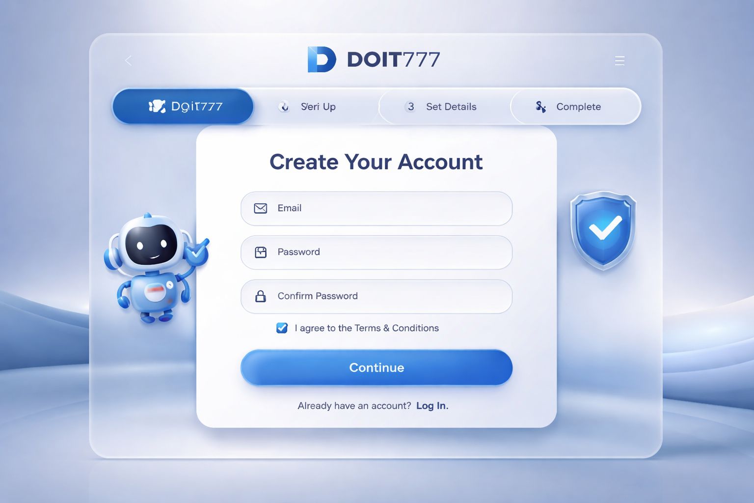 Configuración de nueva cuenta y acceso al perfil DOIT777
